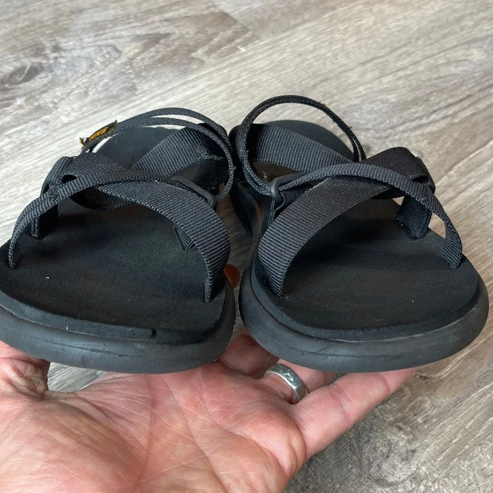 Teva Voya Slide Black Strappy Sandals Womens 8.5‎ UK 6.5 EU 39.5